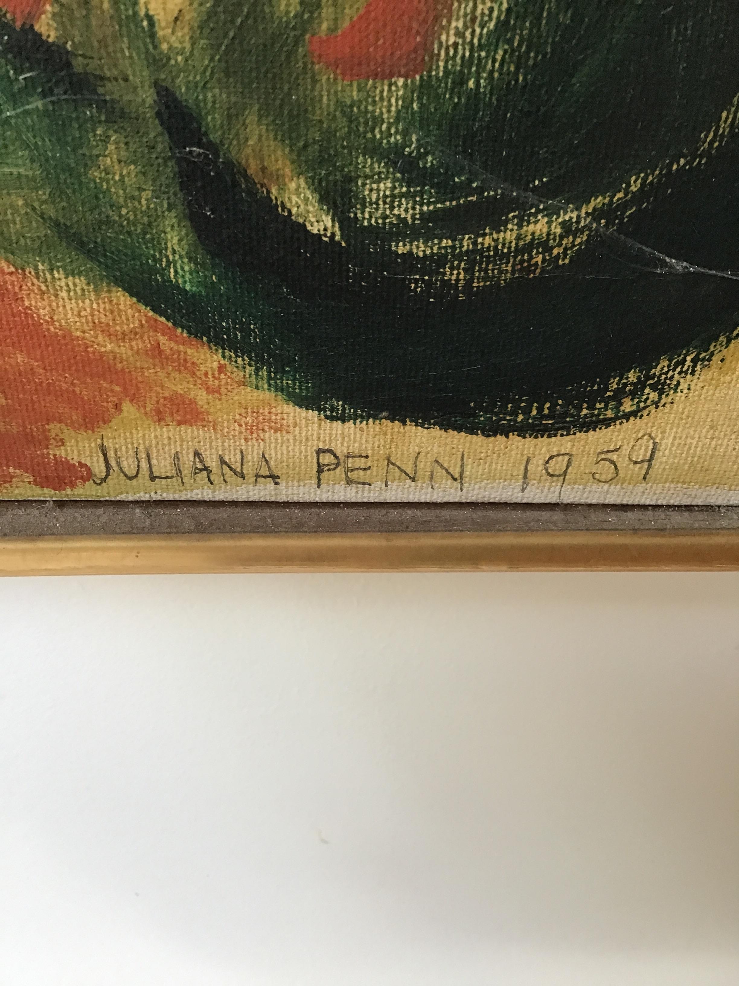 Abstract Oil on Canvas Signed Juliana Penn For Sale 1