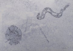 Abstract Oil on Paper by Robert Winslow Titled "Wati Wati Looks For Reason”