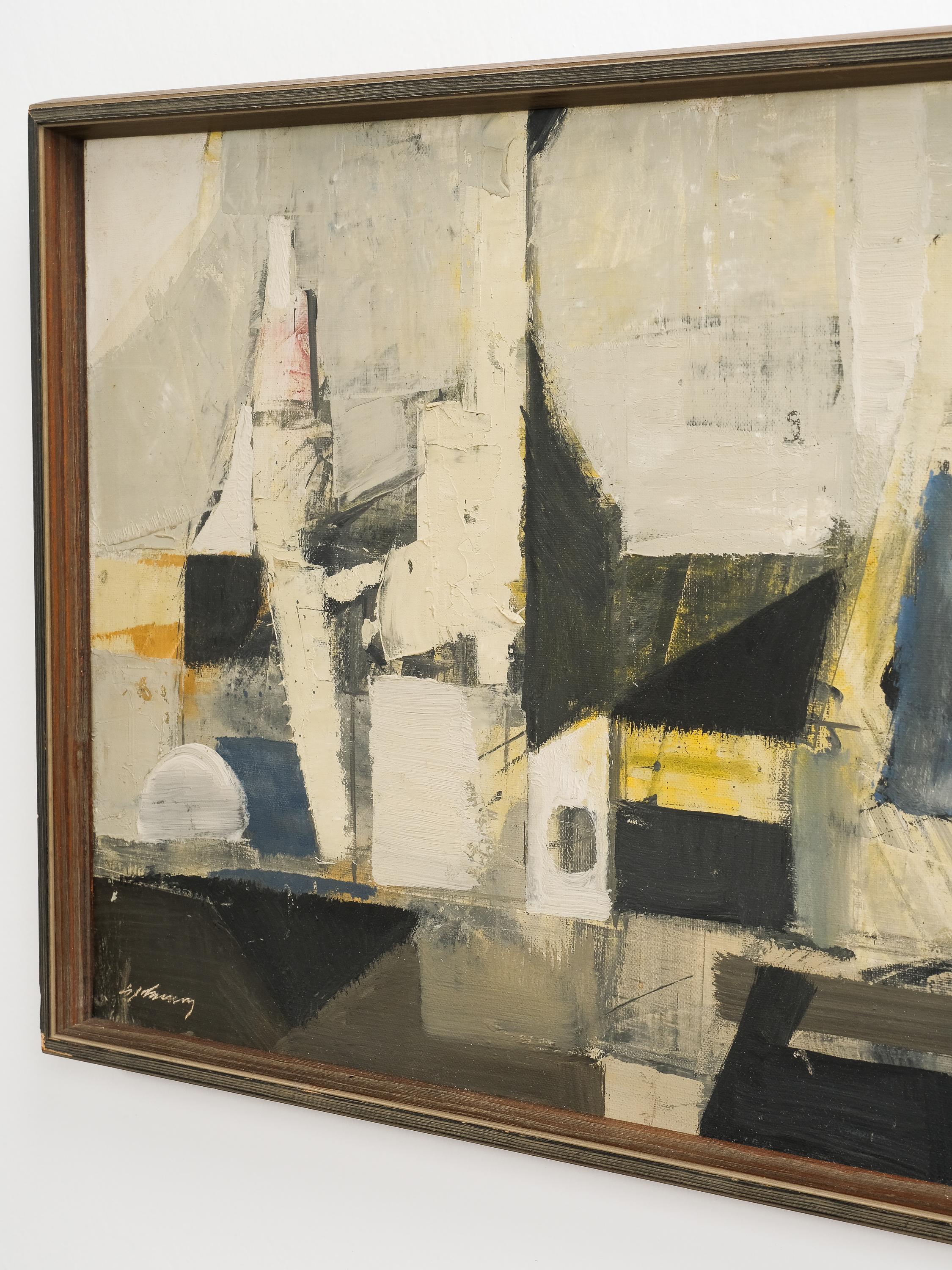 Abstract Oil Painting by Gunnar Johansson, Sweden In Good Condition In Karis, Nyland