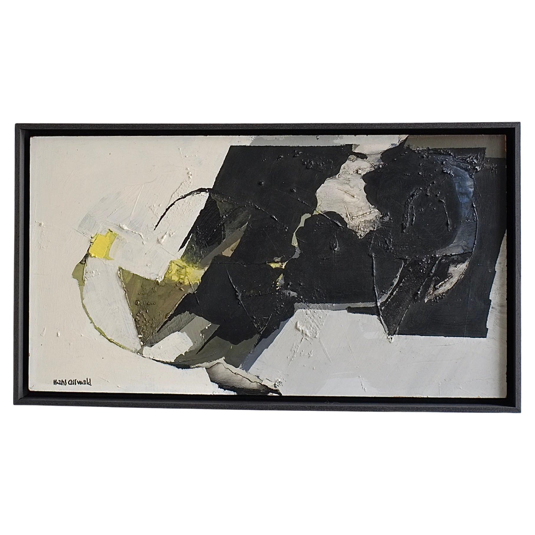 Pittura ad olio astratta di Hans Osswald, Svezia, anni '50