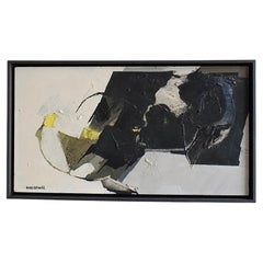 Pittura ad olio astratta di Hans Osswald, Svezia, anni '50