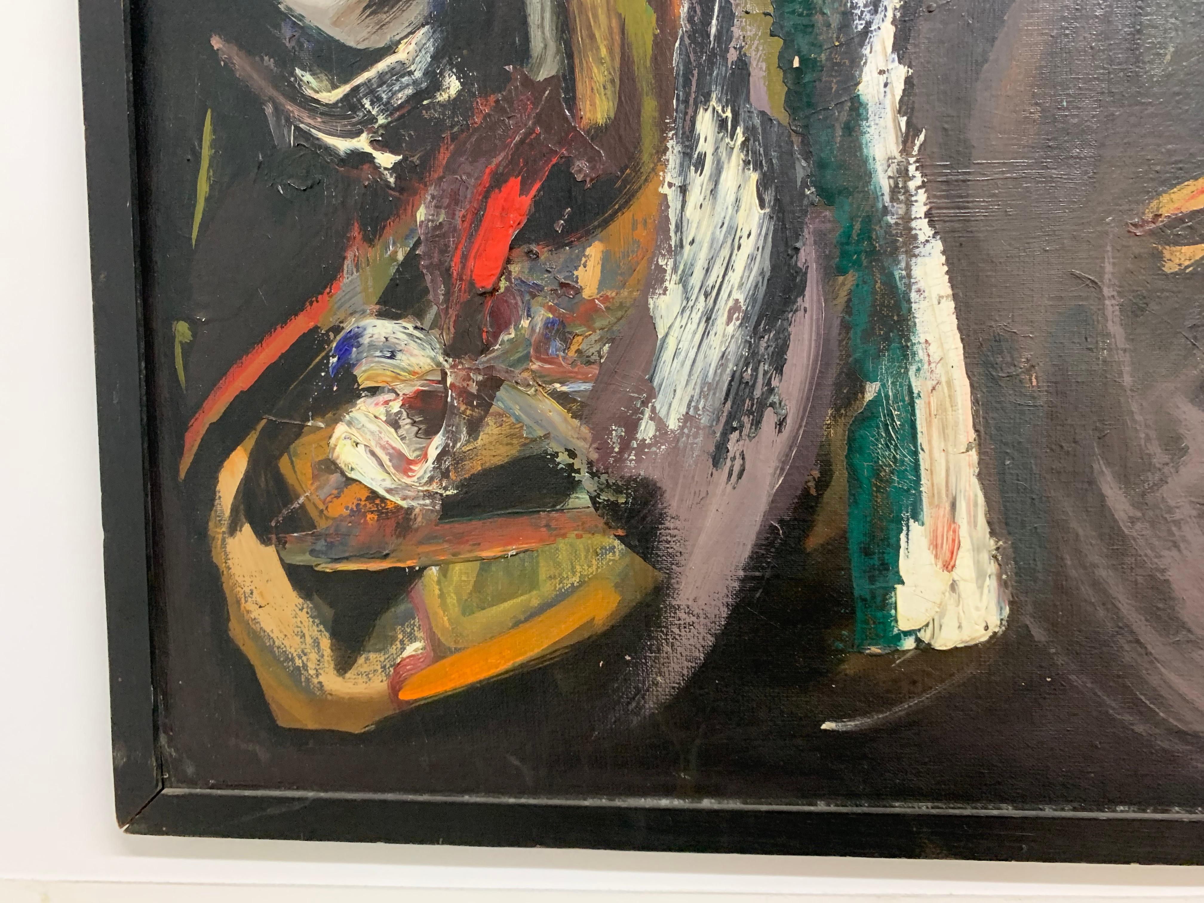 Abstract oil painting by Jack Albert Wilson, 1963.