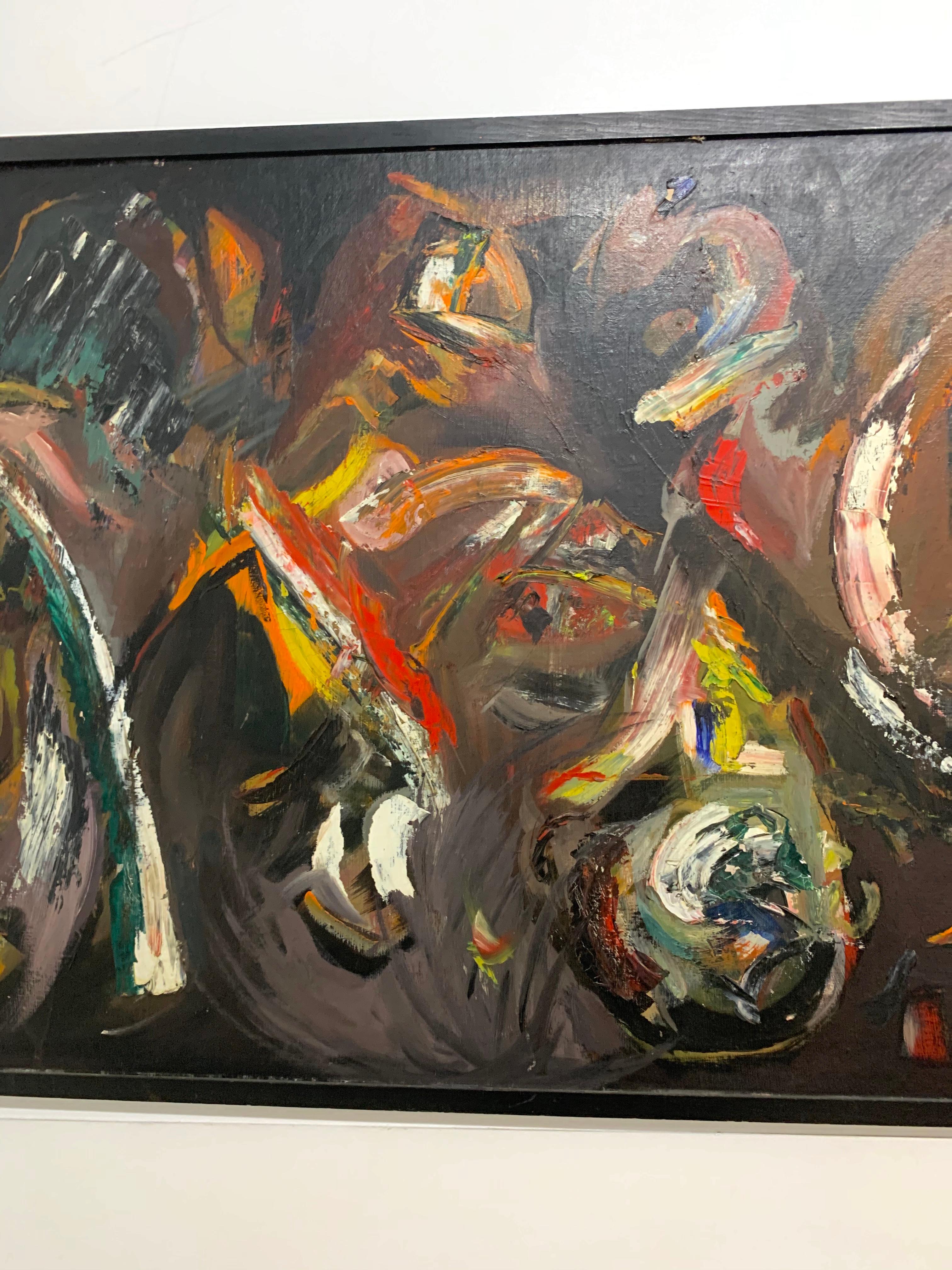 Mid-Century Modern Abstract Oil Painting by Jack Albert Wilson, 1963