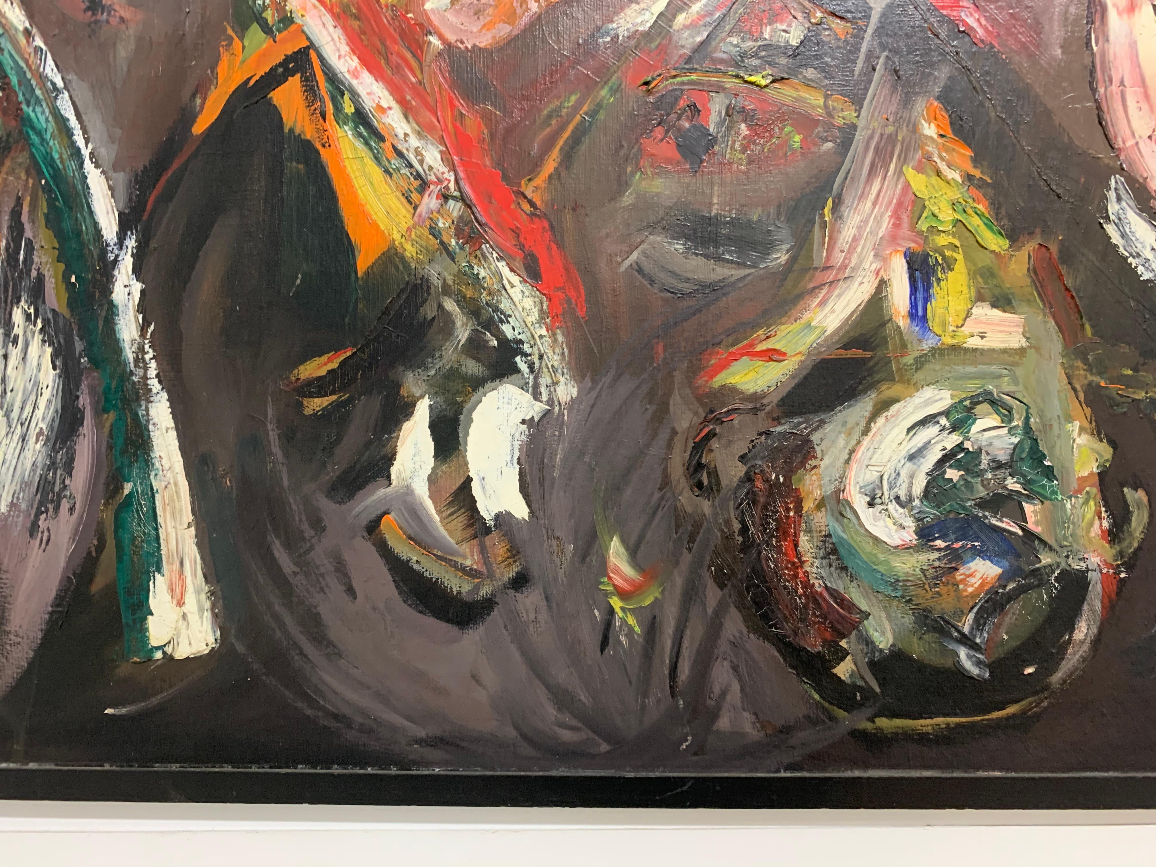 Mid-20th Century Abstract Oil Painting by Jack Albert Wilson, 1963