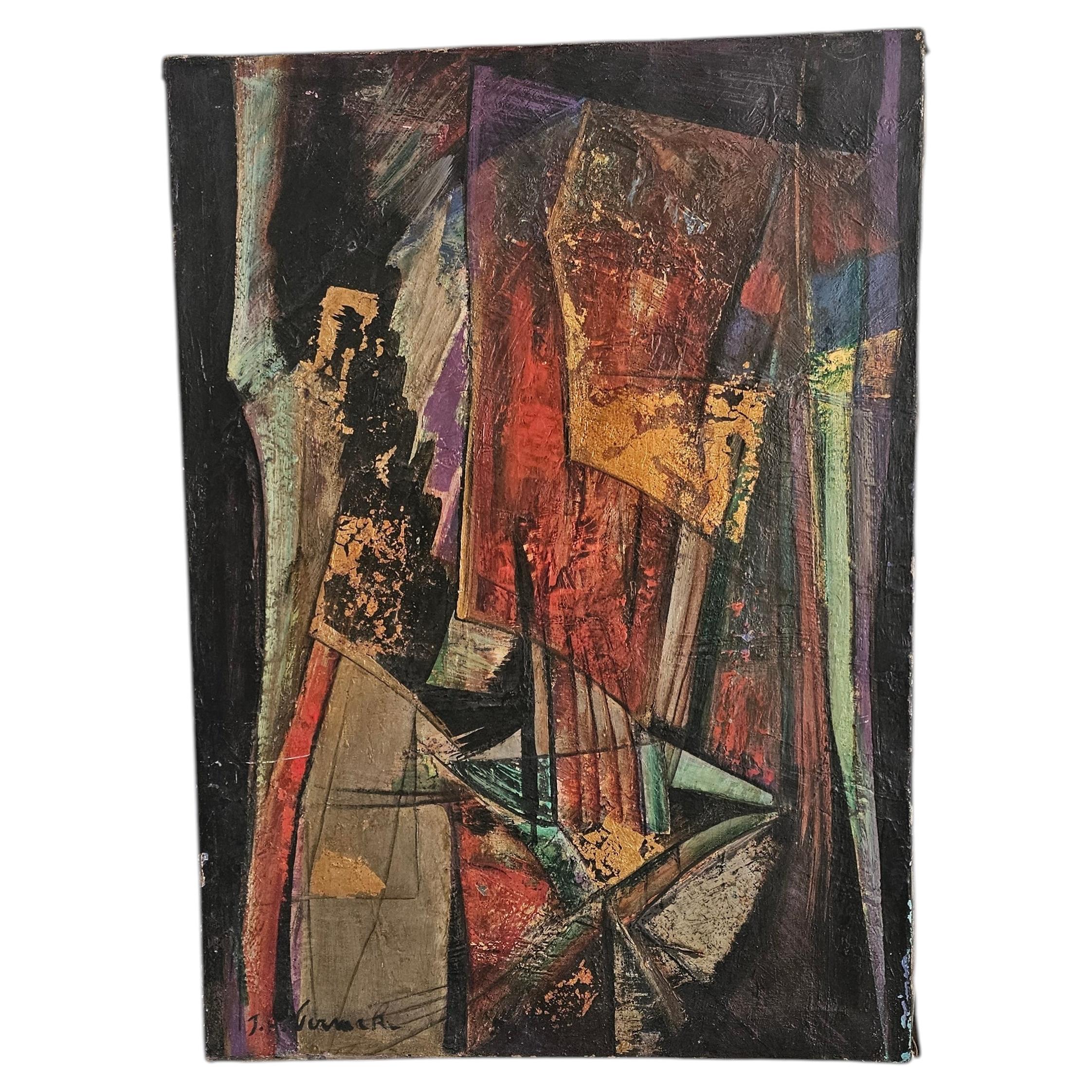 Abstract Oil Painting by Jean Henry Permeke .