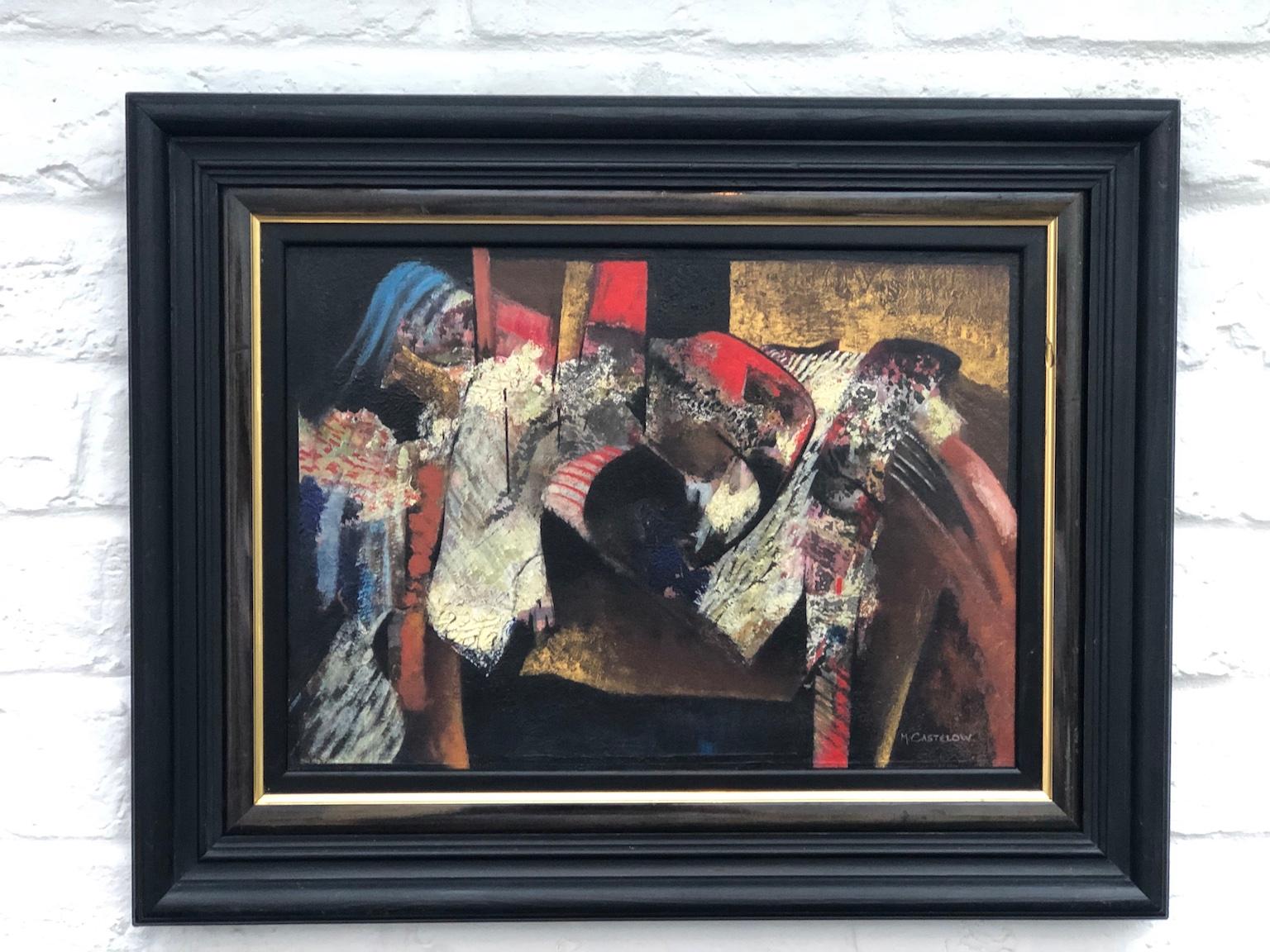 Abstract Oil Painting by Margaret Castelow, ‘The Dressing Room’, circa 1980 In Excellent Condition In Richmond, Surrey