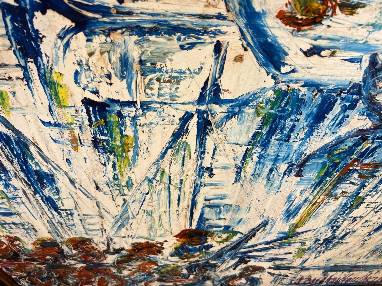 Peinture à l'huile abstraite de Nicolai Michoutouchkine (1929-2010) Bon état - En vente à NICE, FR