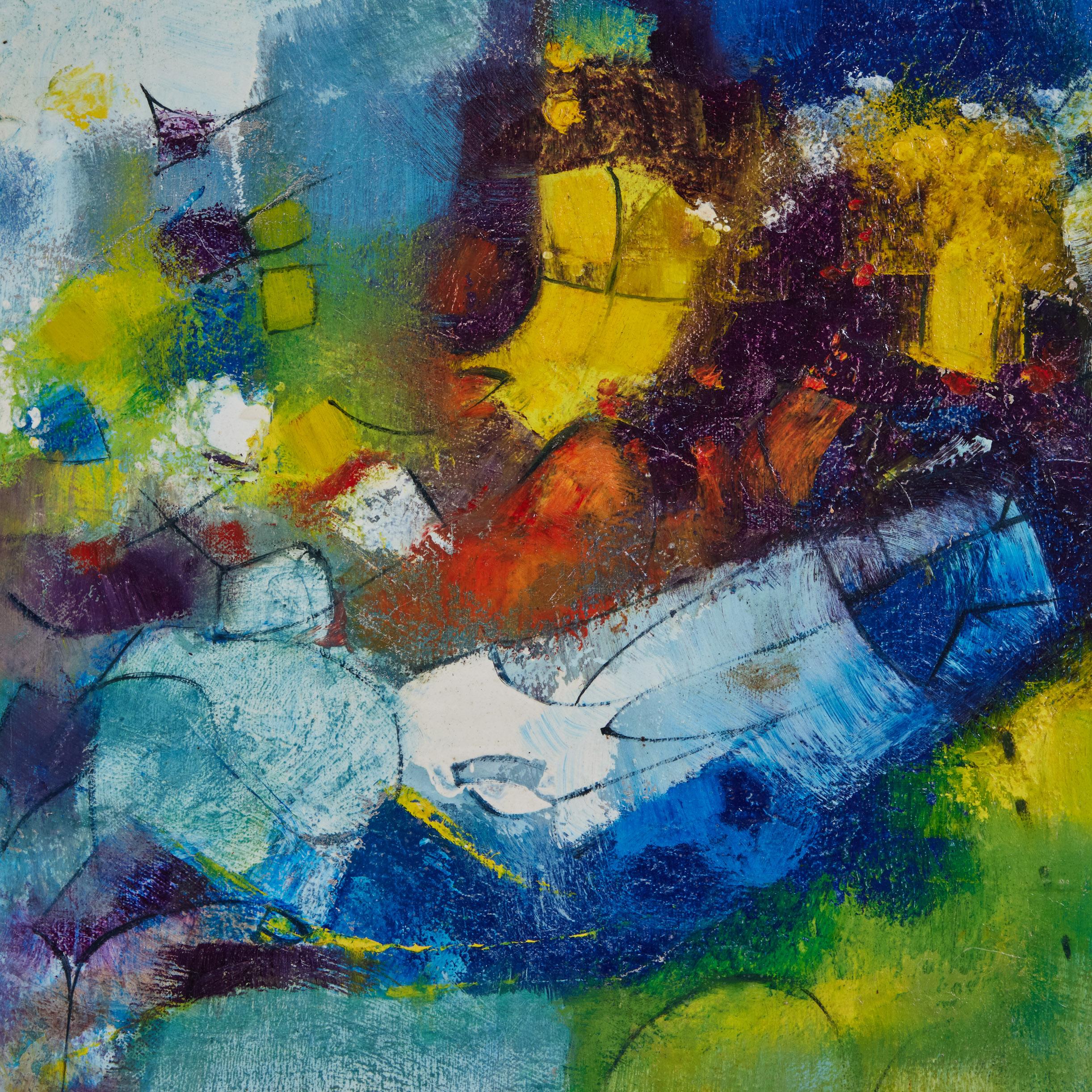 Dipinto a mano Pittura ad olio astratta di William Stebbins in vendita