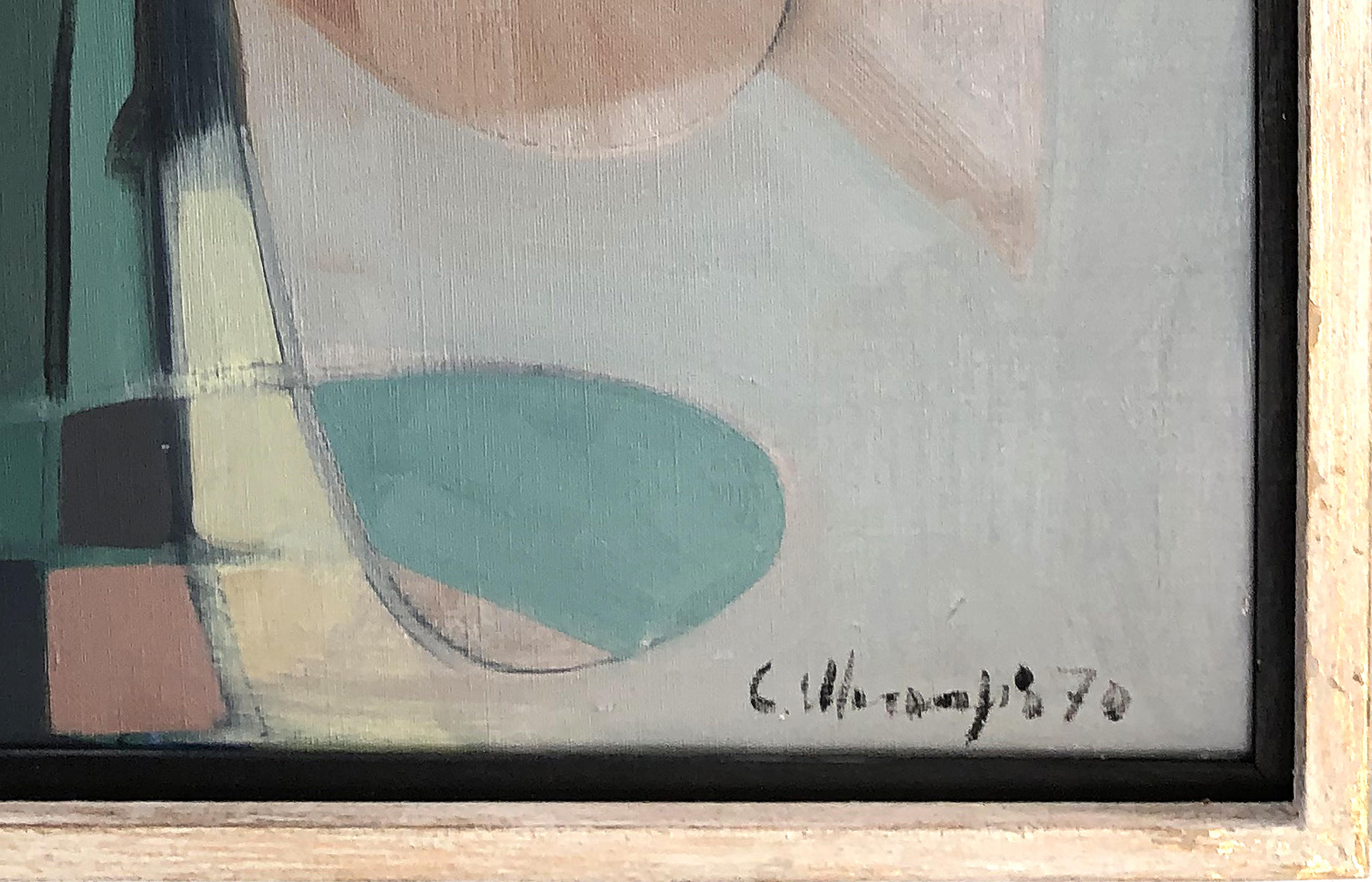 Abstract Oil Painting on Canvas by Carlo Marangio, 1970 In Good Condition In Miami, FL
