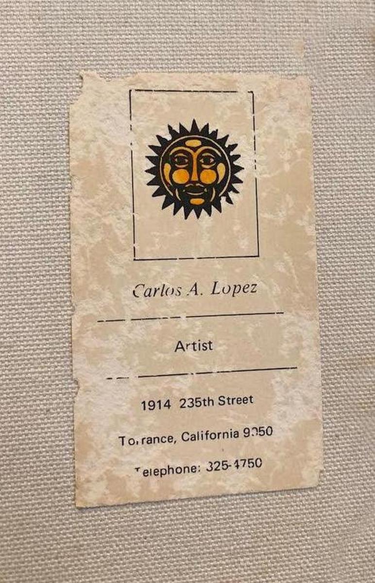 Abstraktes Ölgemälde auf Leinwand von Carlos A. Lopez (amerikanisch) im Angebot