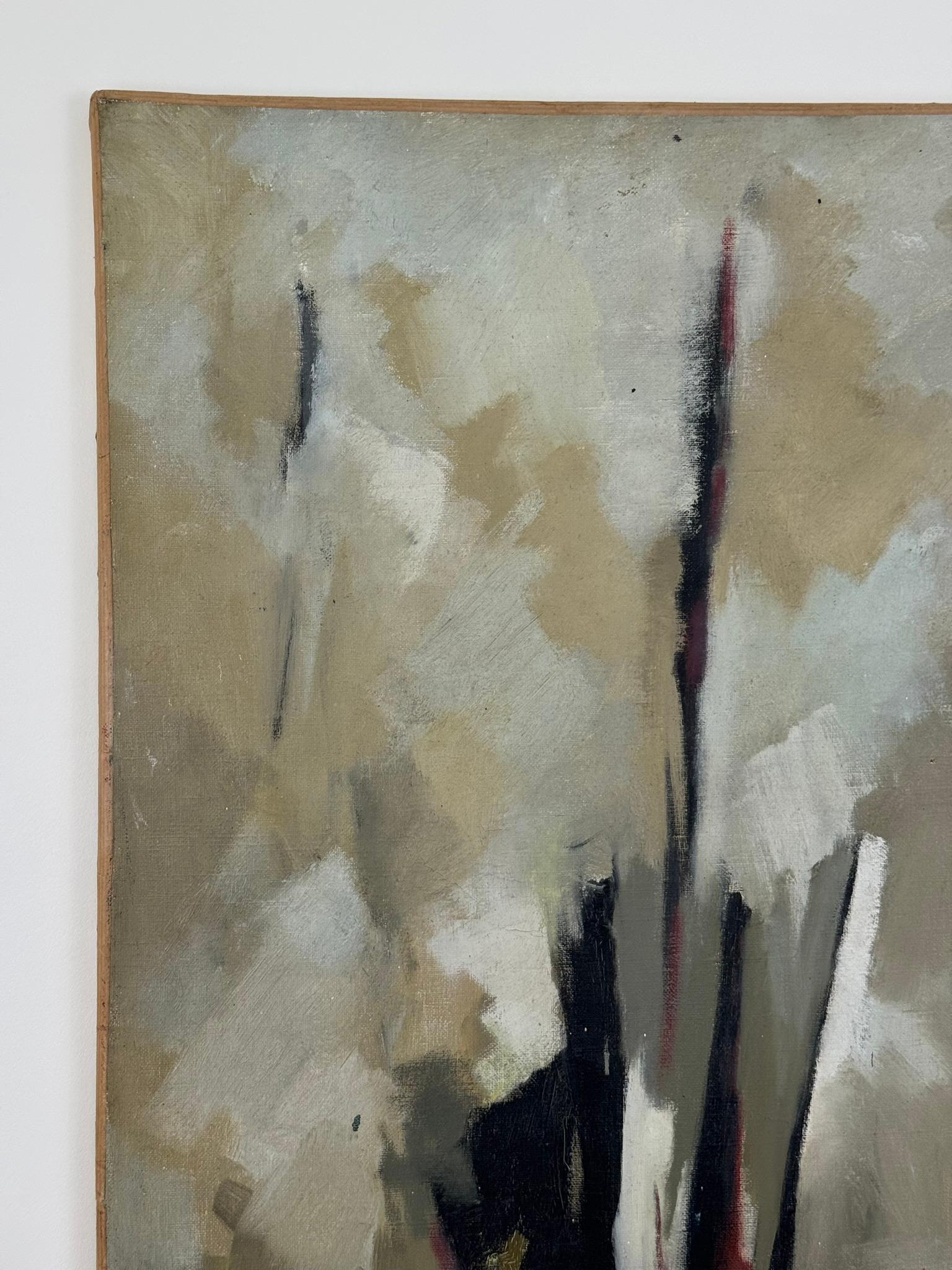 Abstraktes Ölgemälde auf leinwand von Marie Louise Hardy 1961 (20. Jahrhundert) im Angebot