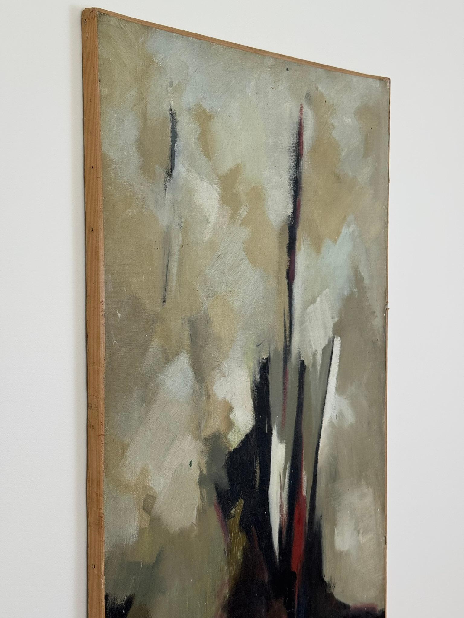 Abstraktes Ölgemälde auf leinwand von Marie Louise Hardy 1961 (Leinwand) im Angebot