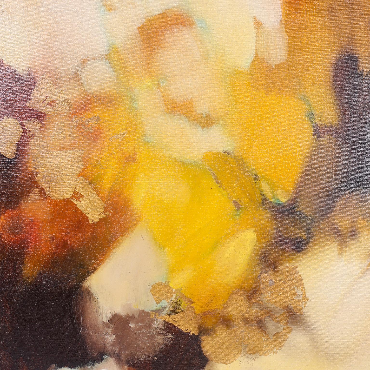 Mid-Century Modern Abstract Oil Painting on Canvas by Robert Lawson
