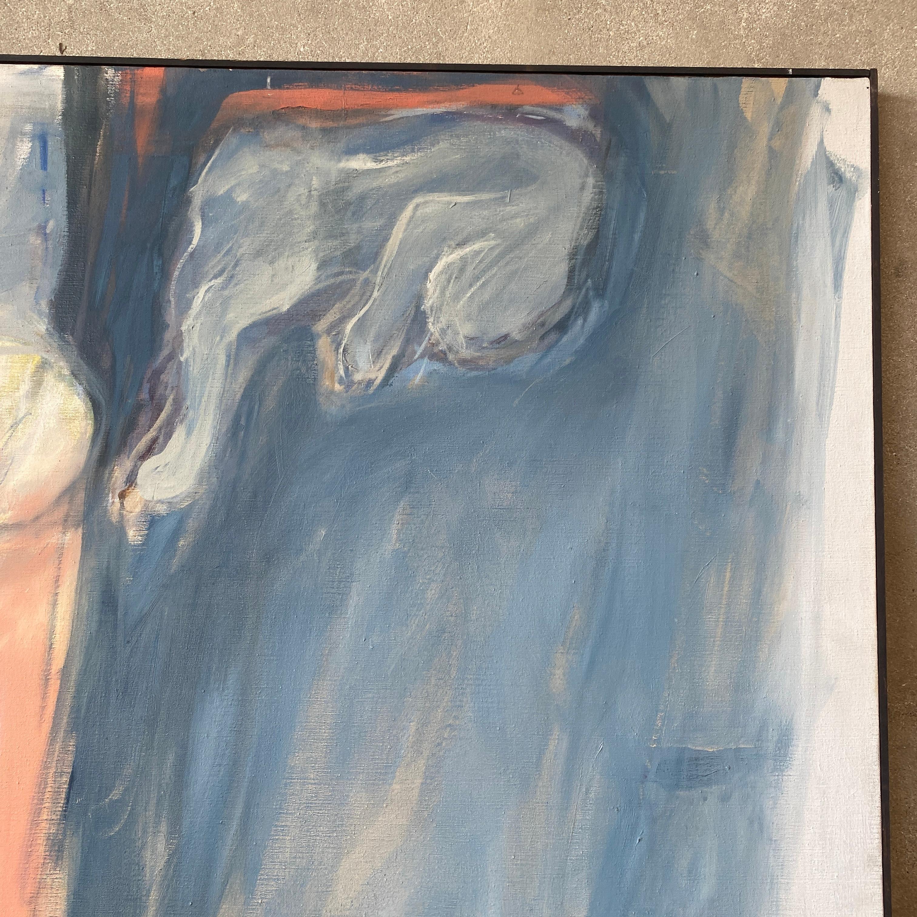 American Abstract Oil Painting on Canvas by Susan Maloney, California, c.1960 For Sale