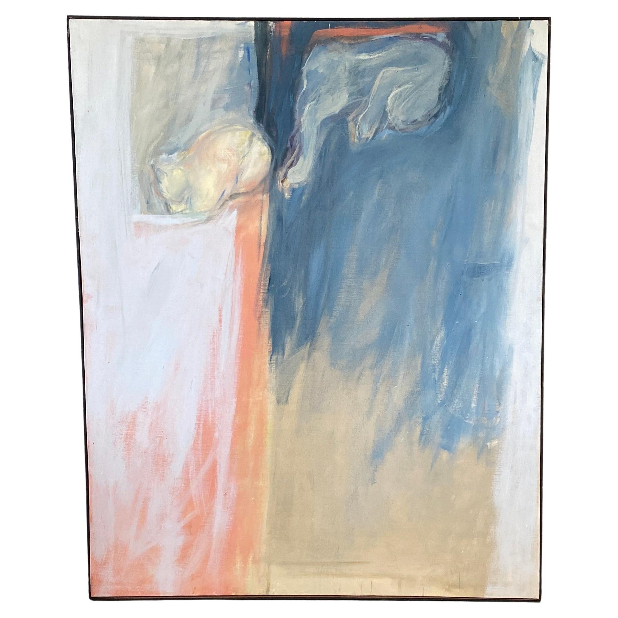 Abstract Oil Painting on Canvas by Susan Maloney, California, c.1960 For Sale 1