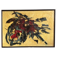 Pittura a olio astratta su tela