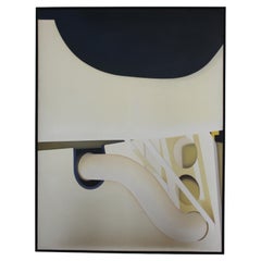 Pintura al óleo abstracta titulada Camión de cemento, etiqueta Galería Quay