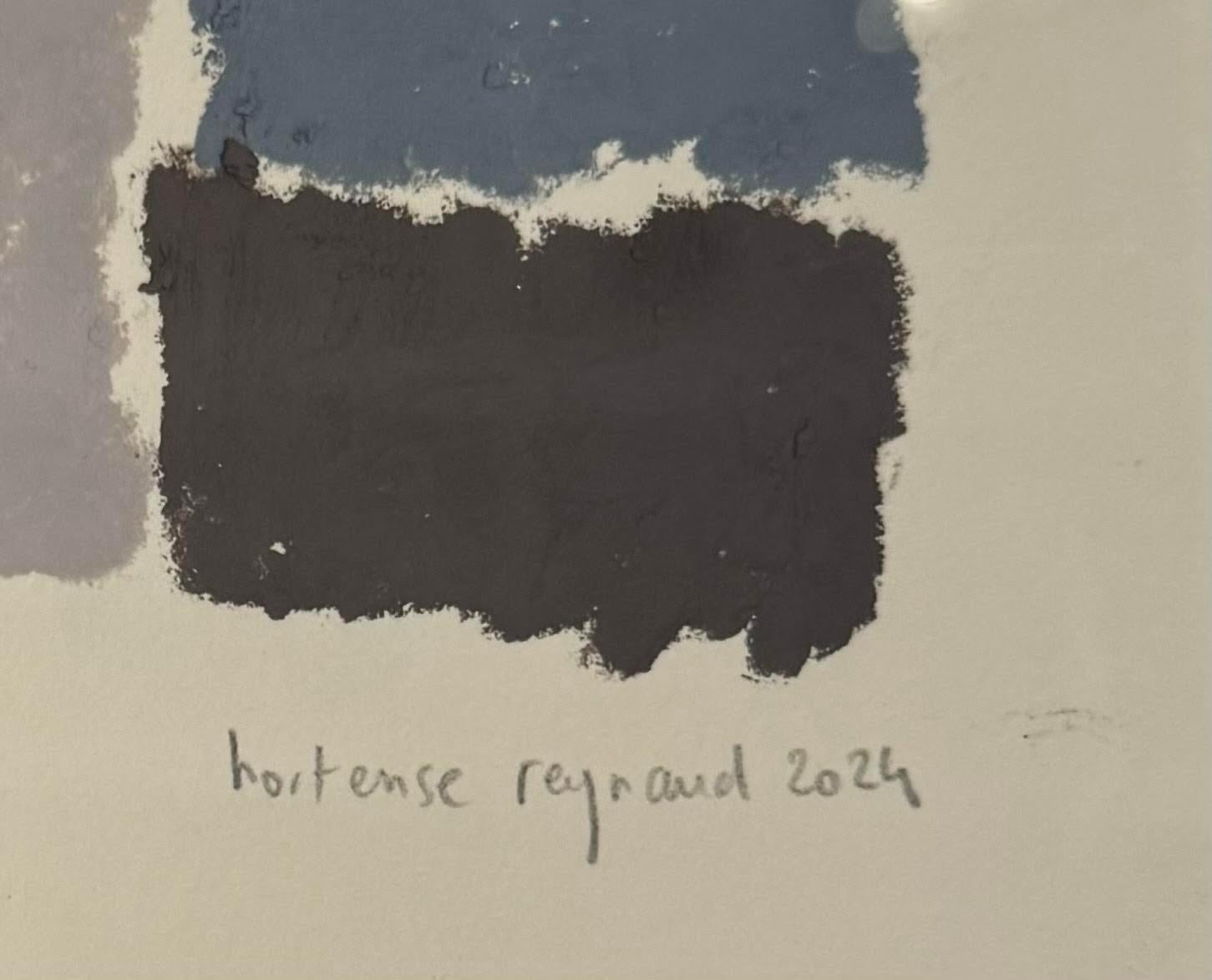 Contemporary French artist Hortense Reynaud.
Abstract painting using oil pastels which give 
a very rich and creamy finish.
Thick quality paper.
Newly framed in a natural color wood frame.
From a large collection of her work.
Signed by the artist.