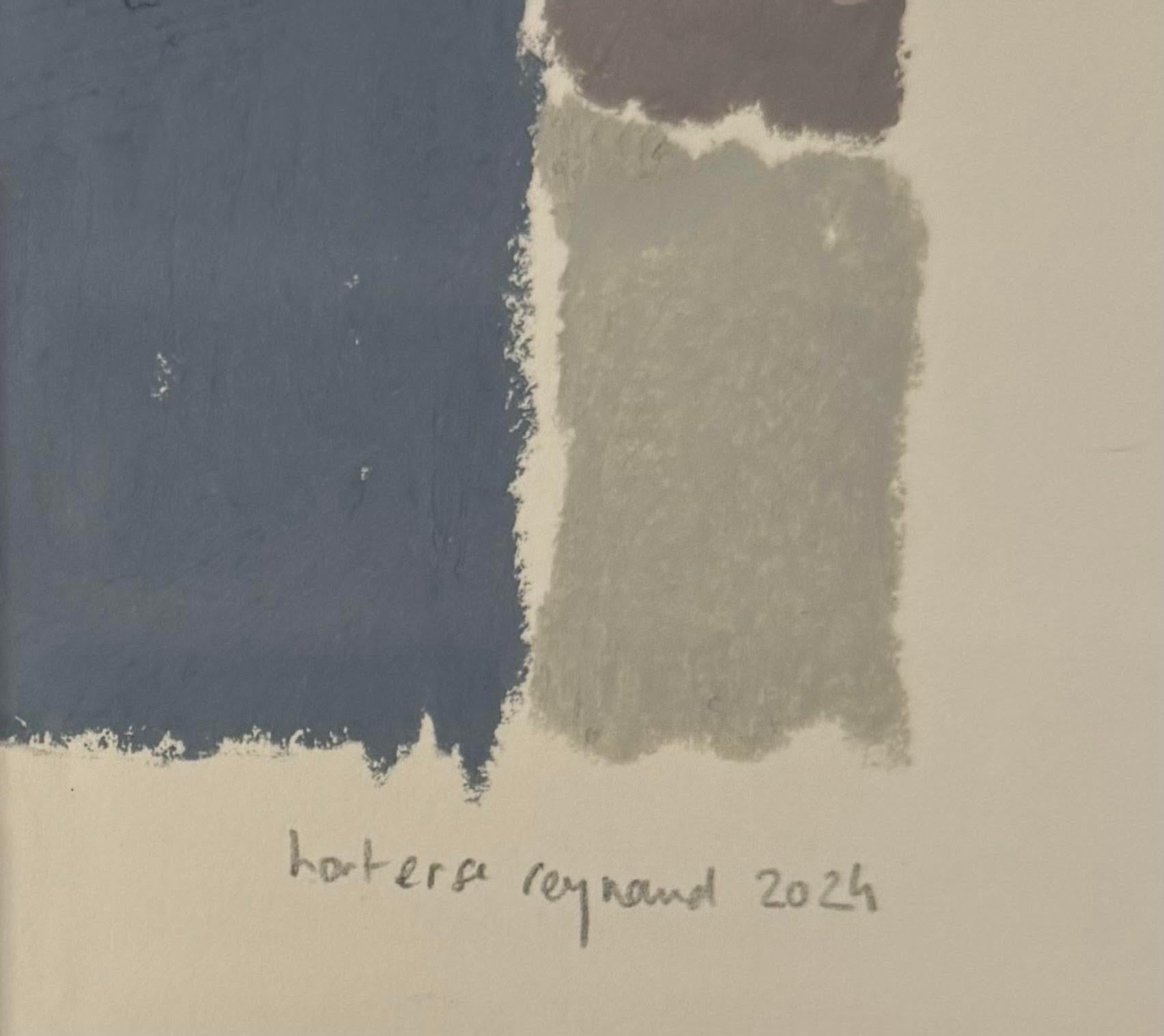 Contemporary French artist Hortense Reynaud.
Abstract painting using oil pastels which give 
a very rich and creamy finish.
Thick quality paper.
Newly framed in a natural color wood frame.
From a large collection of her work.
Signed by the artist.