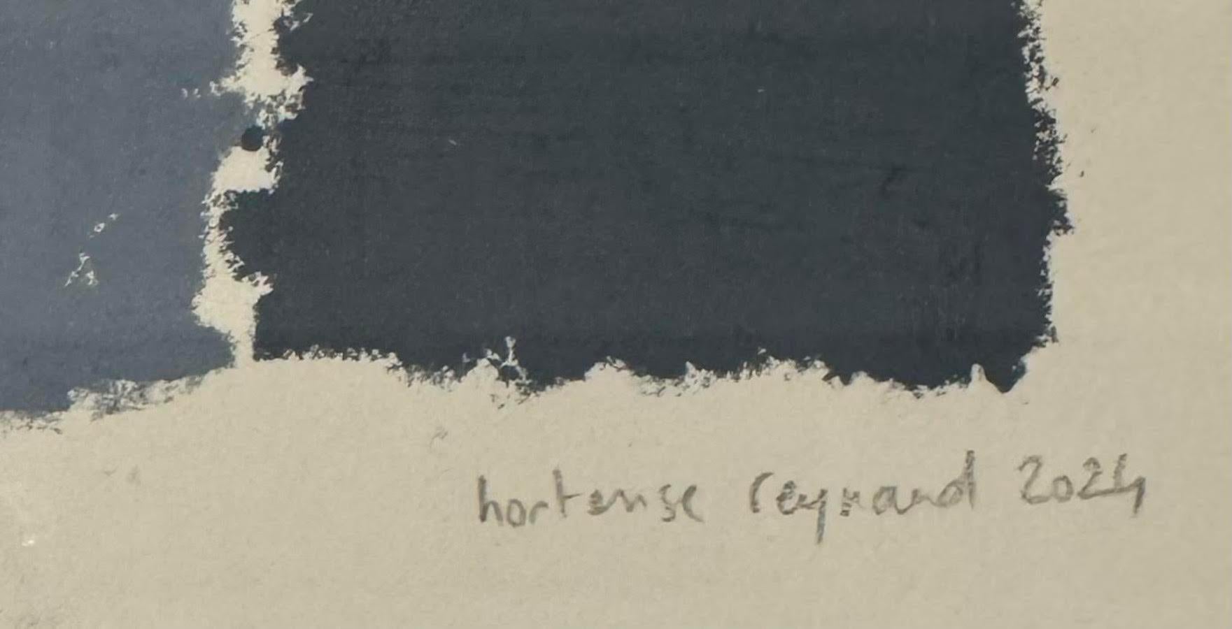 Contemporary French artist Hortense Reynaud.
Abstract painting using oil pastels which give 
a very rich and creamy finish.
Thick quality paper.
Newly framed in a natural color wood frame.
From a large collection of her work.
Signed by the artist.