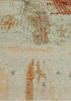 Abstract Ombre Rug in with Rust Accents "Ember Veil" by Doris Leslie Blau