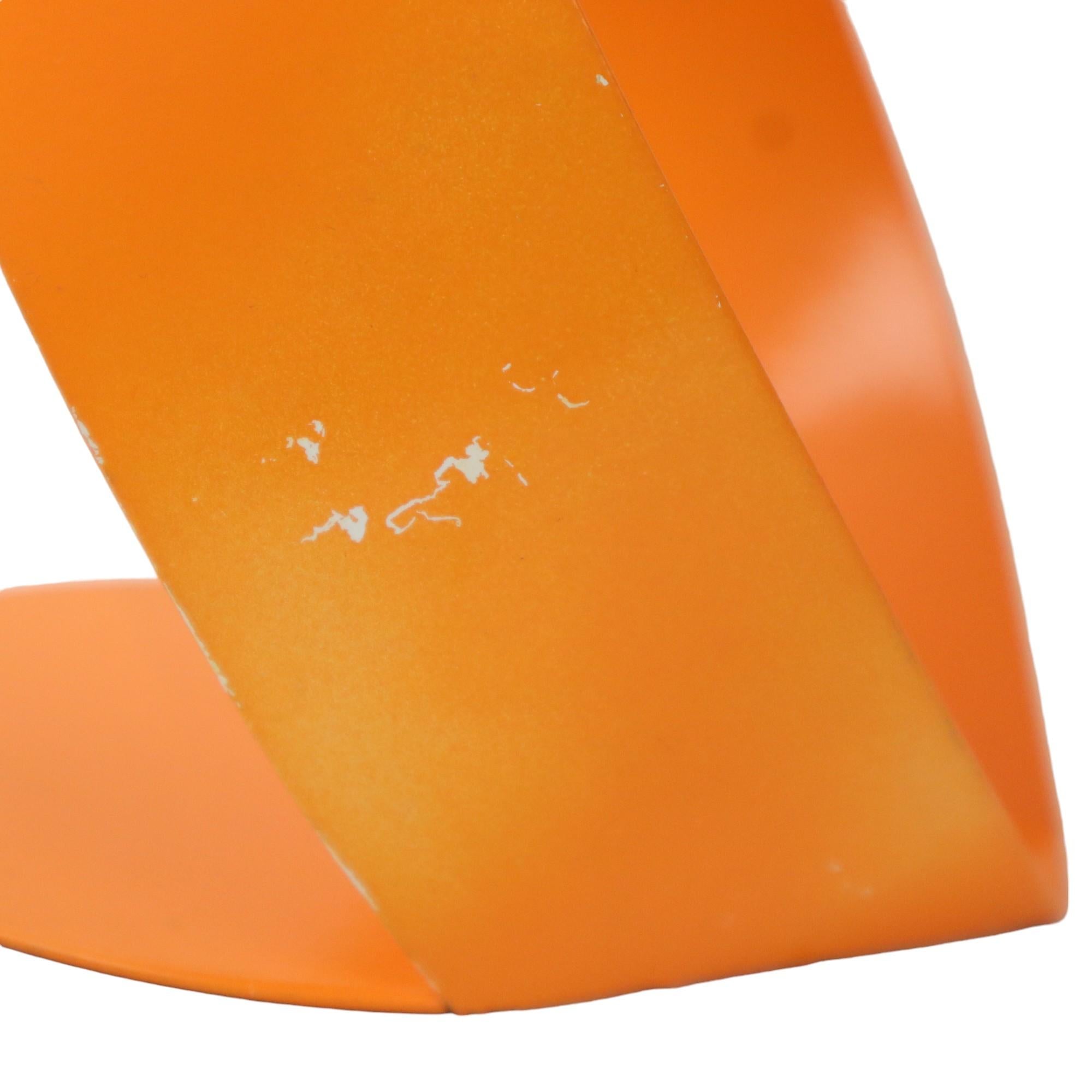 Abstract Orange Table Lamps Set of 2 Shaped Metal Sixties For Sale 3