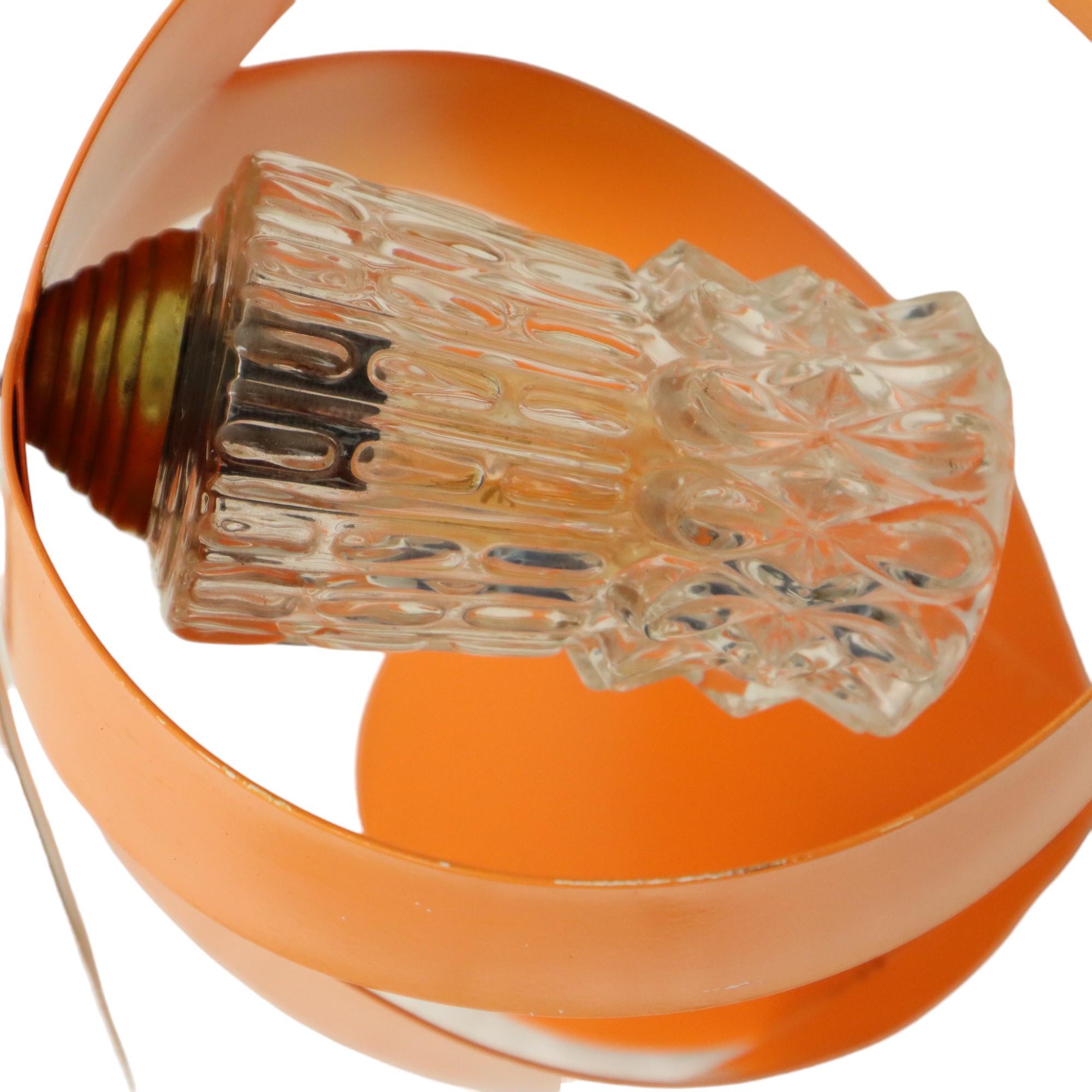 Abstract Orange Table Lamps Set of 2 Shaped Metal Sixties For Sale 1