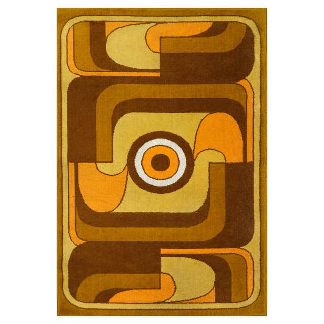 70s Rug Patterns Abstract Modernist Geometric Design Carpet / Rug, 1970s For Sale at ...