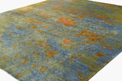 Abstract Organic Contemporary Silk and Wool Area Rug Suzu Fin by Joseph Carini