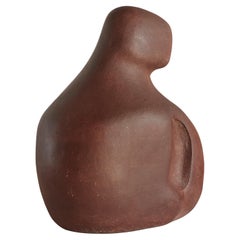 Abstract Organic Form Terracotta Clay Sculpture - Large