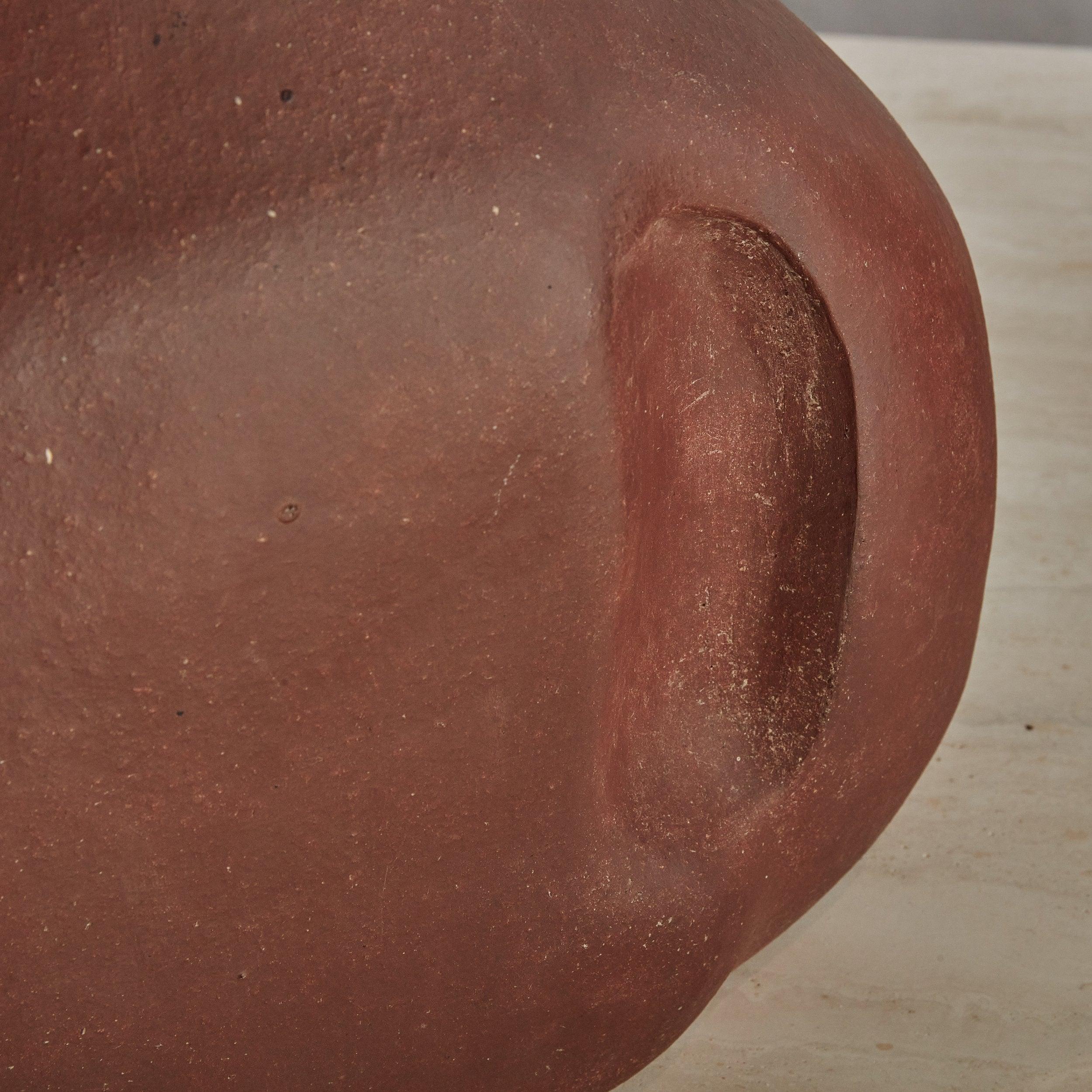 Late 20th Century Abstract Organic Form Terracotta Clay Sculpture - Small For Sale