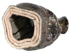 Abstract Organic Mod Century Post Modern Handmade Pottery Sculpture Vase 1970s