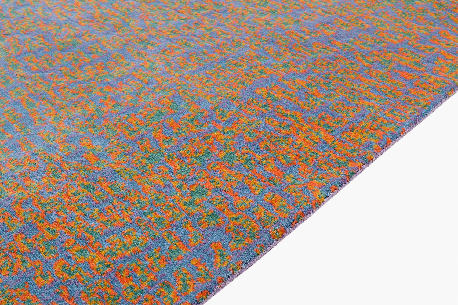 Abstract Organic Modern Colorful Luxury Silk Area Rug Dreampost by Joseph Carini For Sale 2