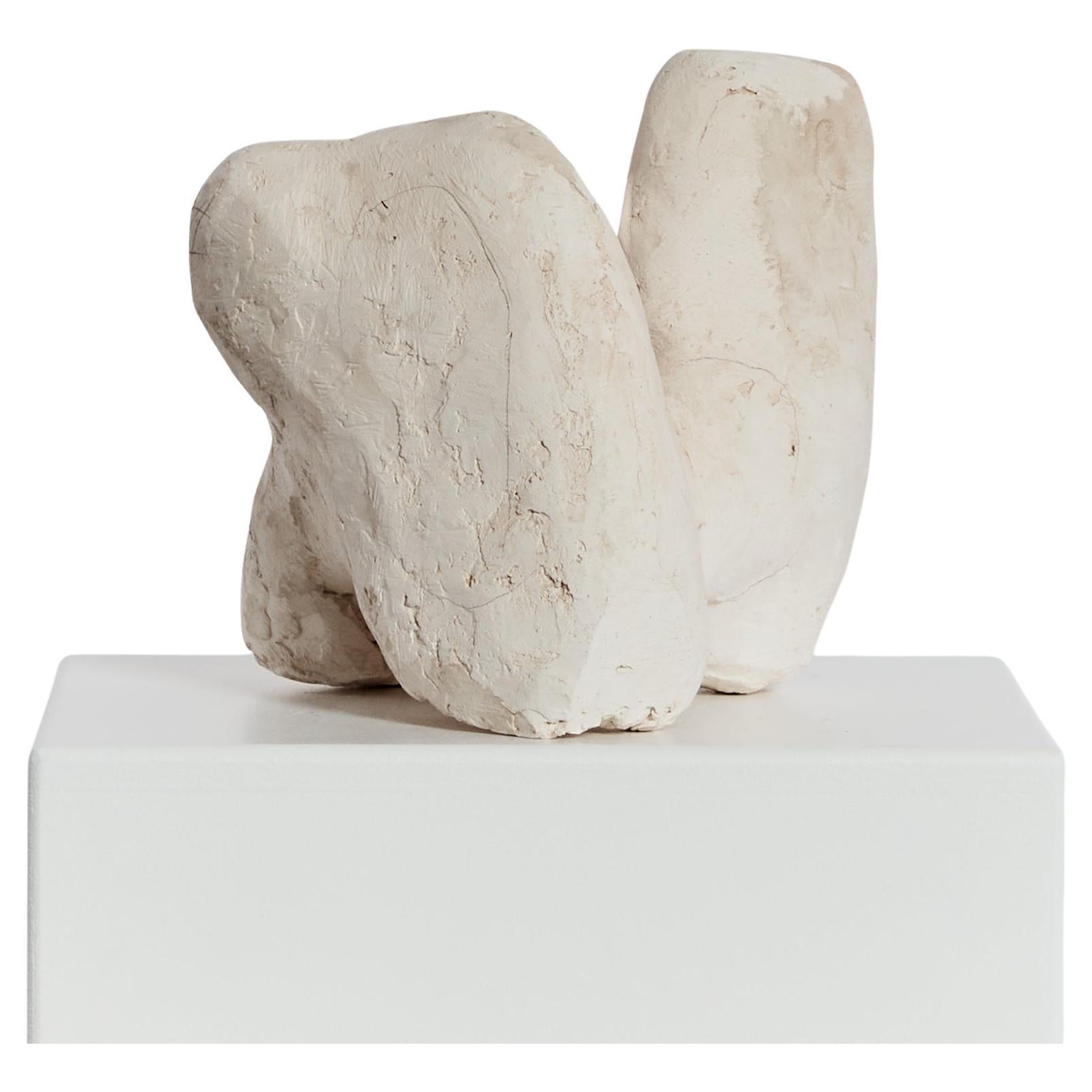 Abstract organic plaster sculpture by Gino Borgoni with certificate