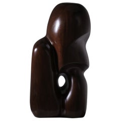 Abstract Organic shaped Iroko wooden sculpture, 1970s