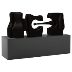 Abstract organic wooden sculpture by B. van Beek, 1970s