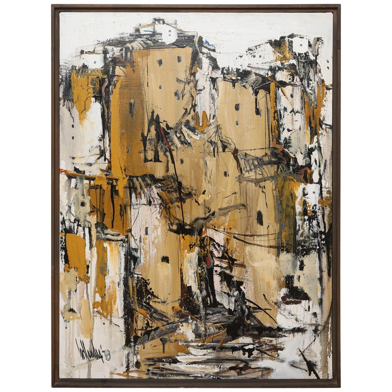 Abstract Original Oil Painting by Gino Hollander For Sale