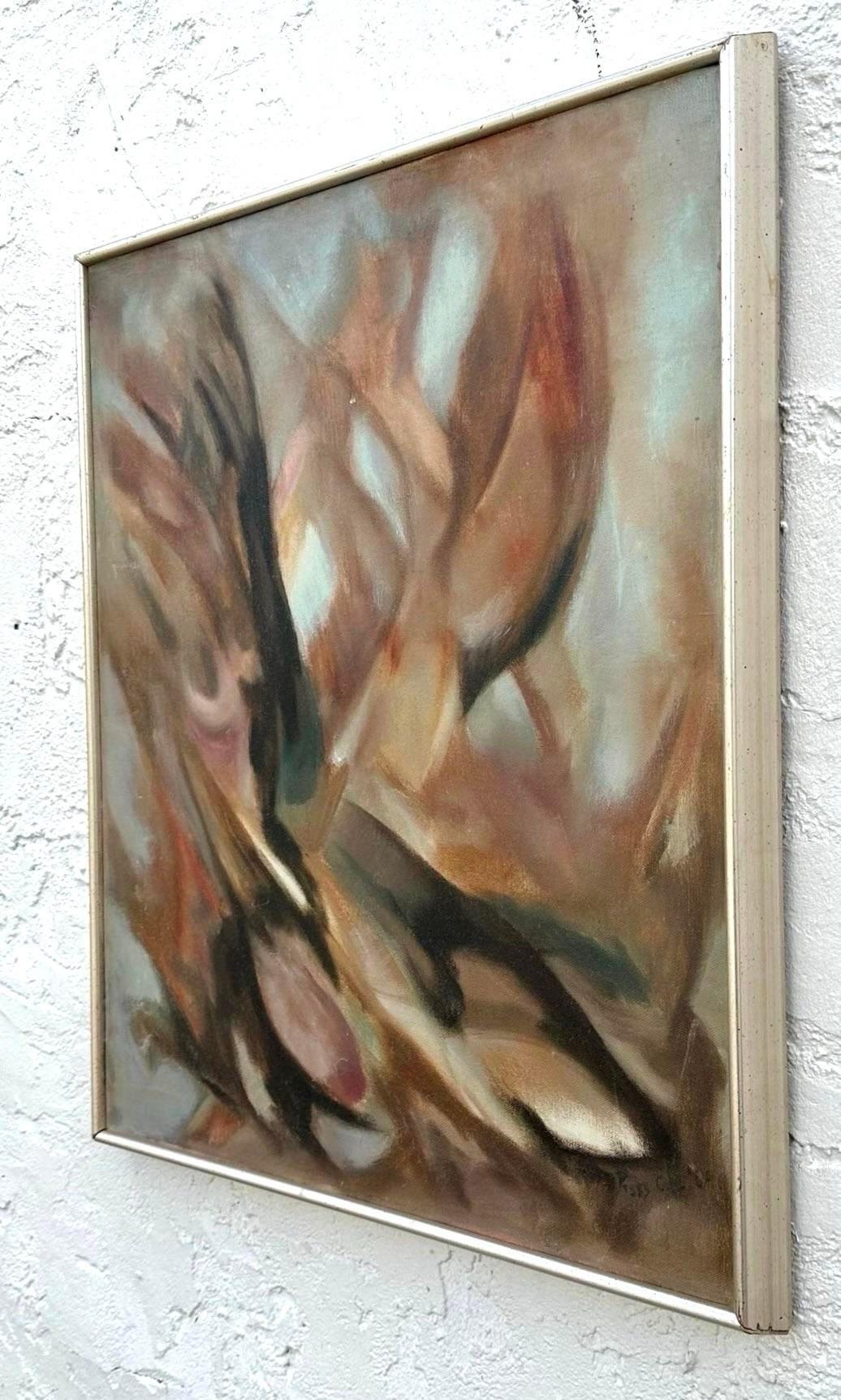 Abstract Original Oil Painting on Canvas For Sale at 1stDibs