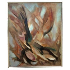 Vintage Abstract Original Oil Painting on Canvas