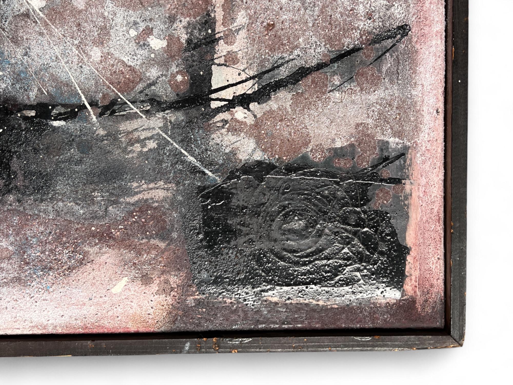 Óleo sobre lienzo abstracto original de Yvonne Kracht, Países Bajos, años 60, firmado y fechado en venta 2