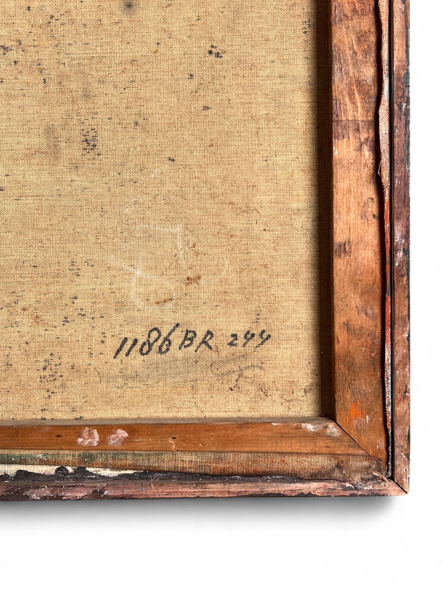 Óleo sobre lienzo abstracto original de Yvonne Kracht, Países Bajos, años 60, firmado y fechado en venta 4
