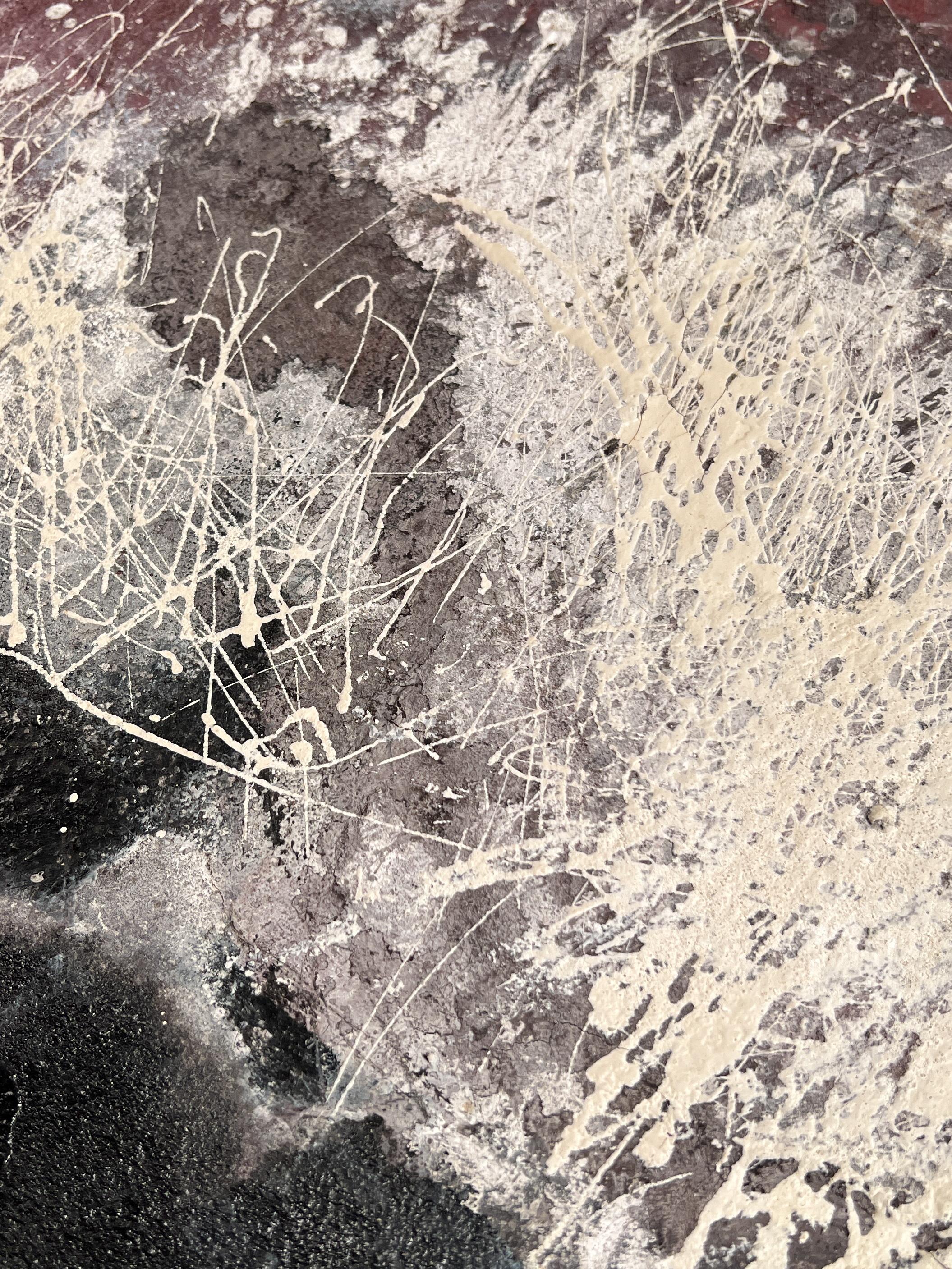 Óleo sobre lienzo abstracto original de Yvonne Kracht, Países Bajos, años 60, firmado y fechado Moderno de mediados de siglo en venta
