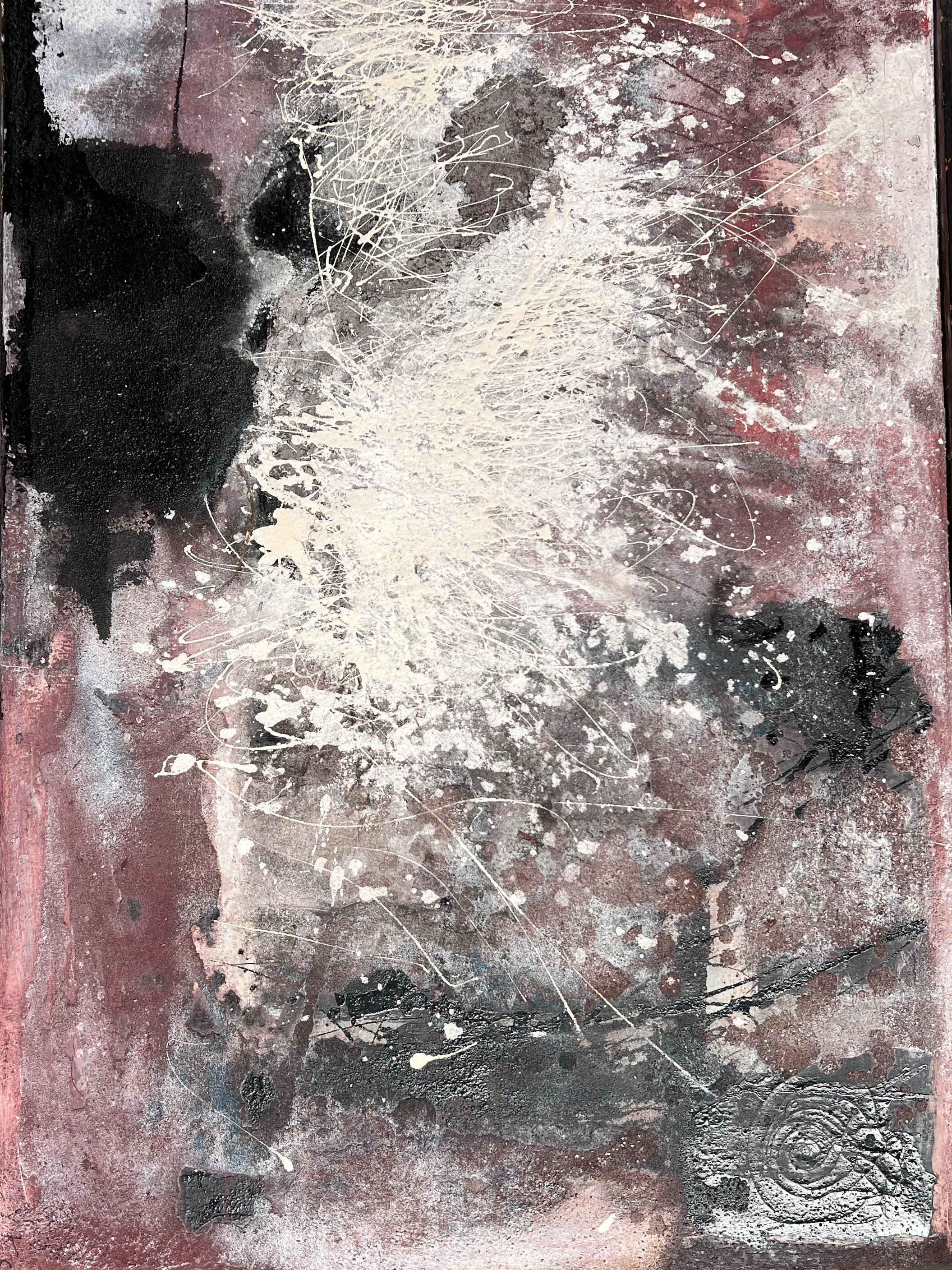 Óleo sobre lienzo abstracto original de Yvonne Kracht, Países Bajos, años 60, firmado y fechado Pintado a mano en venta