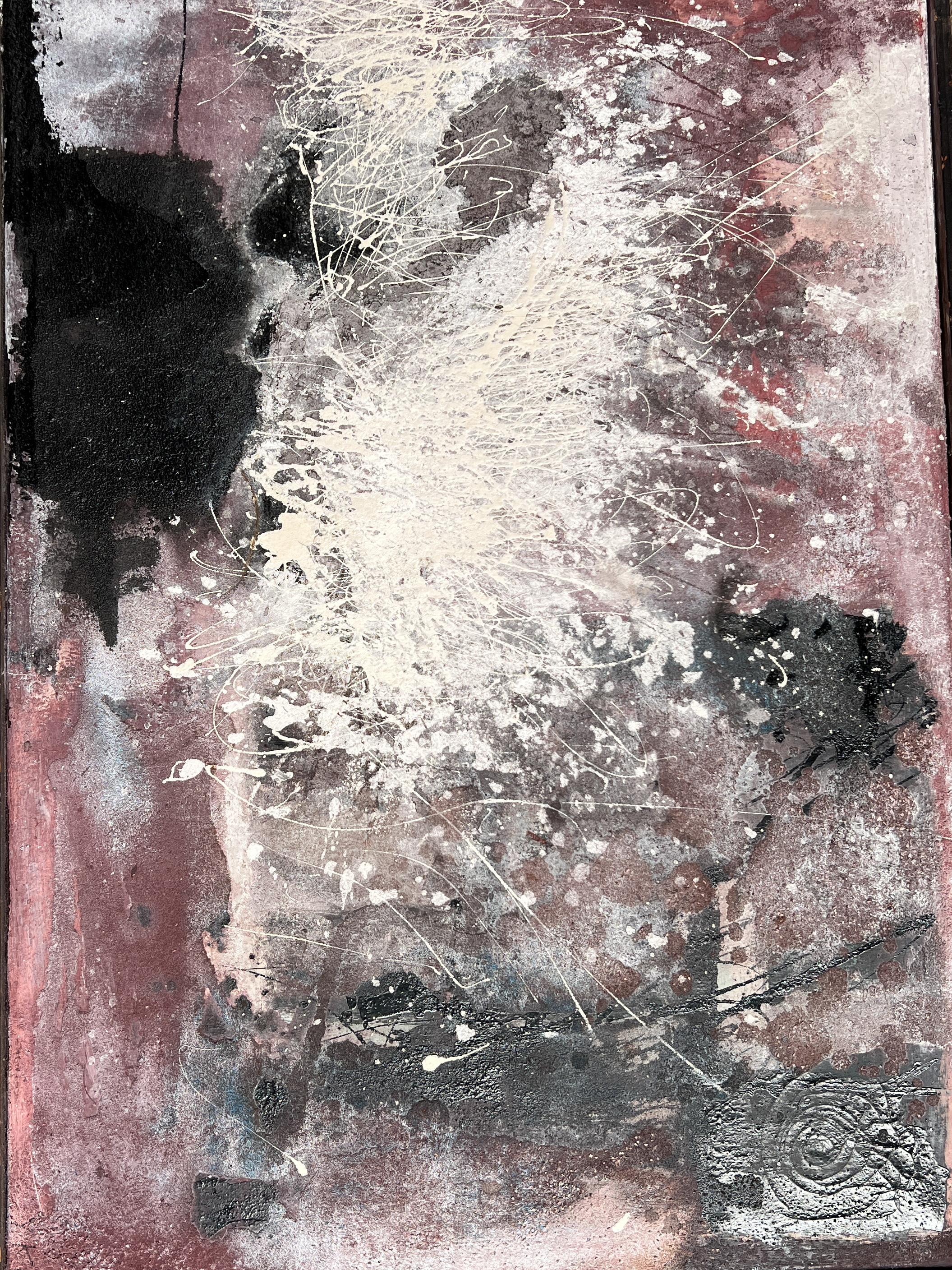 Óleo sobre lienzo abstracto original de Yvonne Kracht, Países Bajos, años 60, firmado y fechado en Excelente estado para la venta en AMSTERDAM, NL
