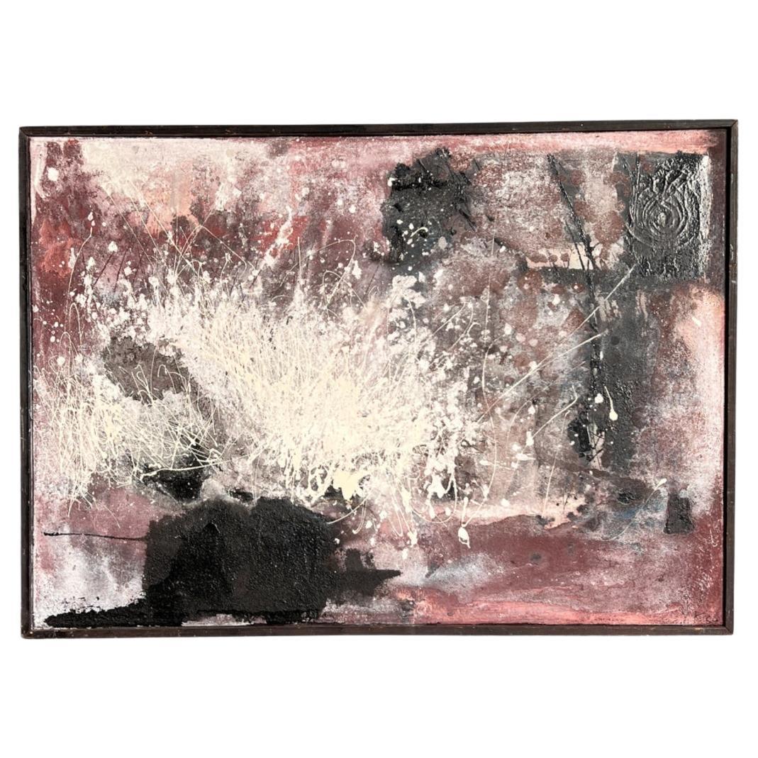 Abstraktes Original Yvonne Kracht Öl auf Leinwand, Dutch 1960s, signiert & datiert