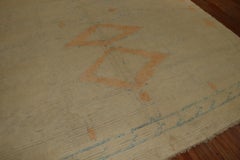 Zabihi Collection Abstract Oversize Cream Orange Light Turkish Shag Rug