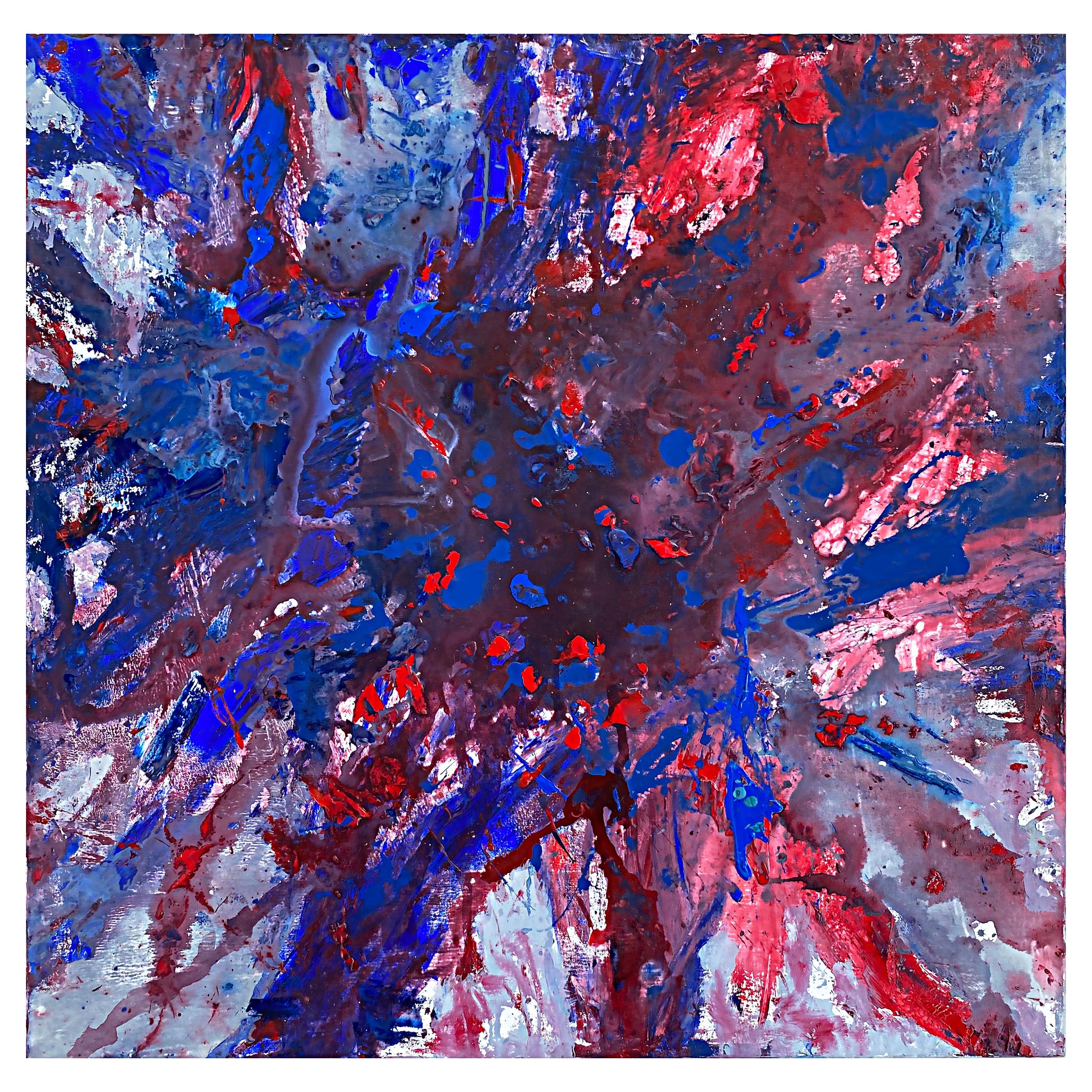 Abstract Painting Acrylic on Canvas by Brazilian Artist Sandro Ward, Rio 2017