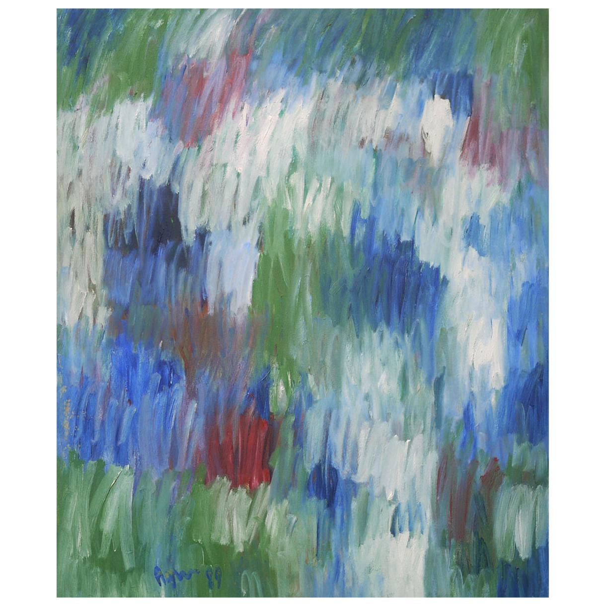 Abstract Painting, Agner, Hans Peter, Cascade of Colors, 1989 For Sale