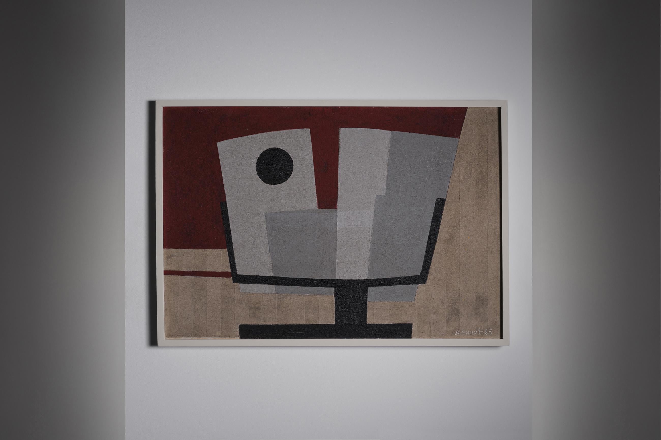 Mid-Century Modern Abstract Painting by B.J. Helders, the Netherlands, 1968