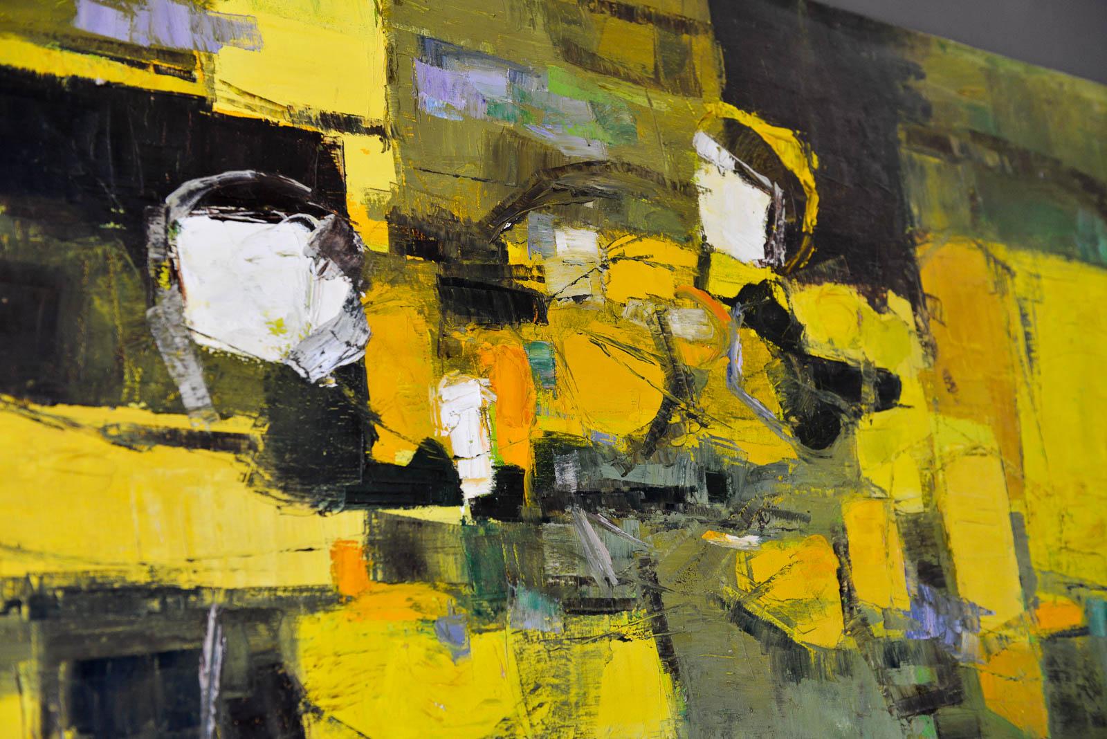 Mid-Century Modern Abstract Painting by California Artist Gail Wong, ca. 1970